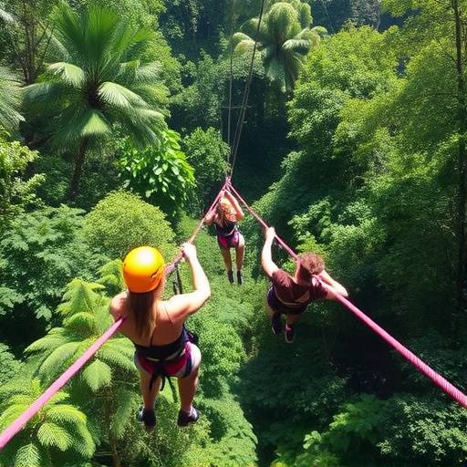 A group of people ziplining through the lush forests of Tsitsikamma National Park