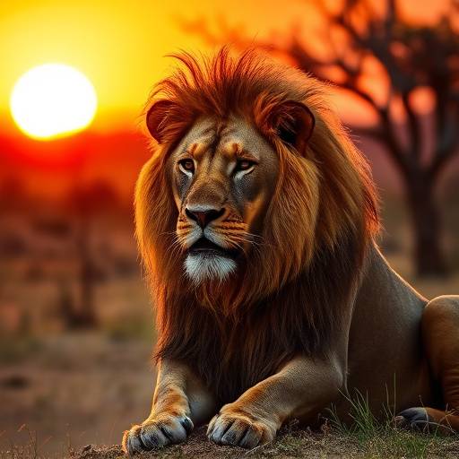 A photographer capturing a majestic lion in Kruger National Park at sunrise.