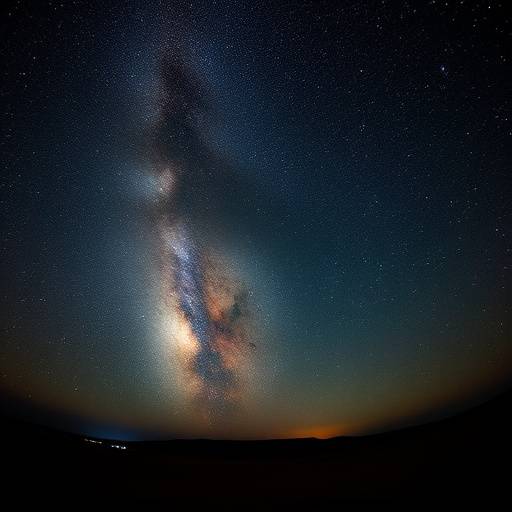 A wide-angle view of the Milky Way galaxy stretching across the night sky above the Karoo Desert.